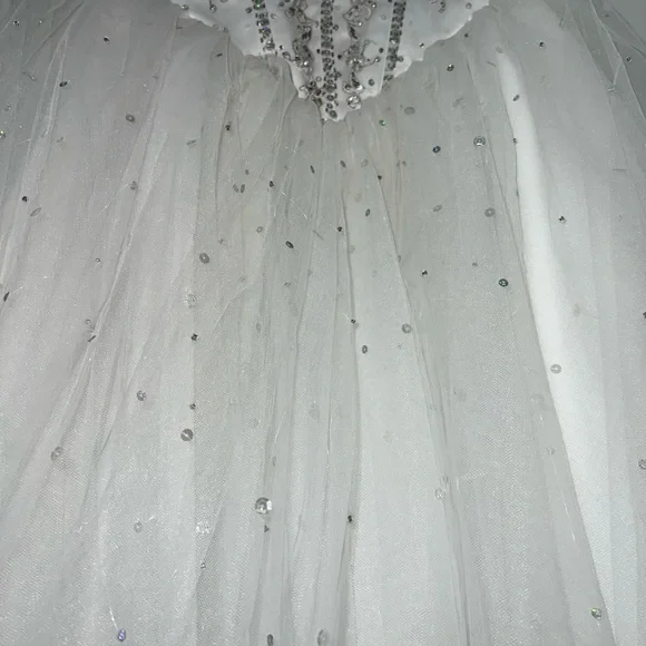 Mori Lee Beaded Ball Gown Dress 3/4 Sweetheart Corset Tulle – Formal/Quinceañera - Picture 4 of 10